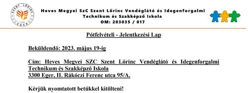 Pótfelvételi a 2023/24 tanévre